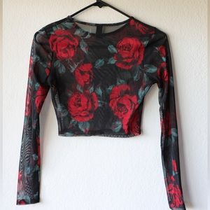Mesh Rosy Crop top